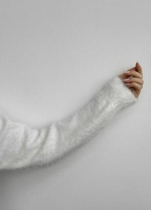 Кардиган пухнастий білий з гудзиками twins, розмір s/m8 фото