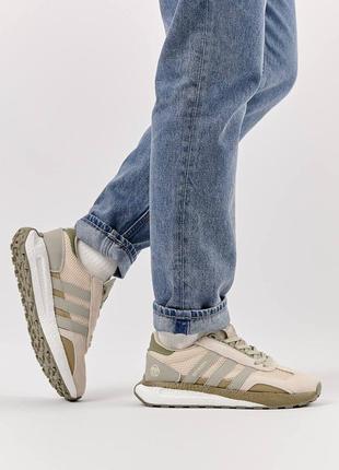 Adidas originals retropy e5 beige olive9 фото