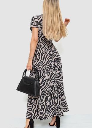 Розкішна смугаста сукня зебра смугасте плаття зебра довга сукня в зебровий принт довге плаття в зебровий принт сукня максі сукня на запах4 фото
