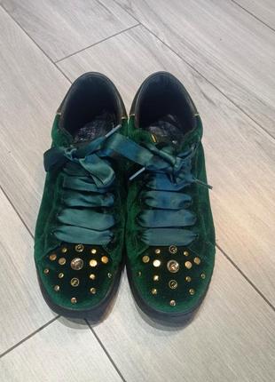 Geox снікерси кеди кросівки - бархатні заелені, всередині шкіра7 фото