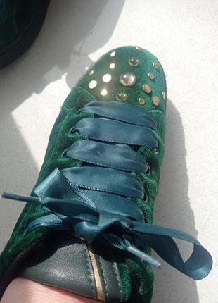 Geox снікерси кеди кросівки - бархатні заелені, всередині шкіра5 фото