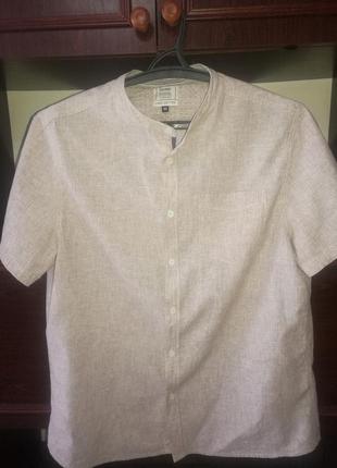 Рубашка короткий рукав льняная george,xl размер