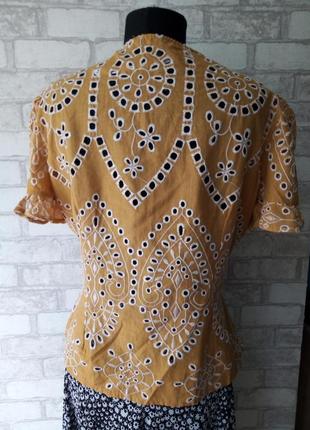 Трендовая блуза из шитья с рукавами-буфами5 фото