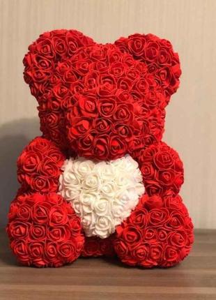 Ведмедик із 3-d троянд! оригінальний подарунок любимою) + коробка2 фото