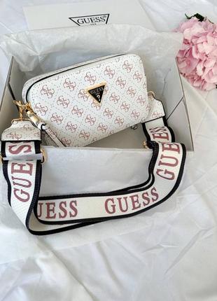 Сумка кросс боди guess white pink