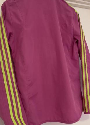 Винтажная женская малиновая ветровка мастерка с салатными лампасами adidas neon rosa  s-m2 фото