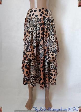 Новая оригинальная юбка миди со100 % вискозы в сочный леопардовый принт, размер л-хл1 фото