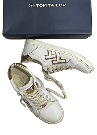 Не нові 😱 тричі взуті. кросівки кеди tom tailor 36 (23см.) том тейлор білі white rose 327270100 в ідеальному стані