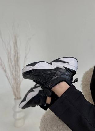 Женские легкие качественные стильные кроссовки nike m2k tekno черные, течно разграждающий2 фото