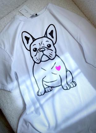 Жіноча футболка ввльного крою собака4 фото