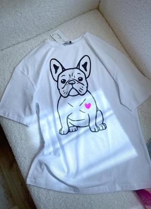 Жіноча футболка ввльного крою собака5 фото