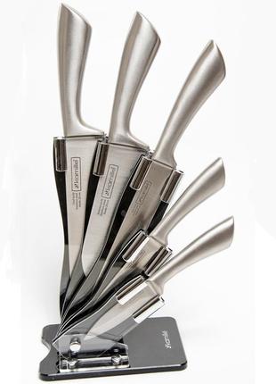 Набір ножів kamille steel 5 кухонних ножів на акриловій підставці