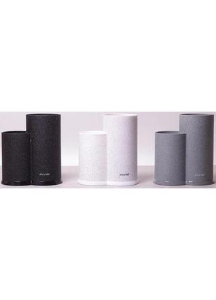 Колода для ножів kamille brash stand подвійна 22 см пластикова