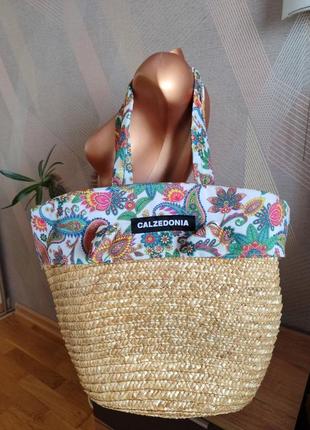 Красивая соломенная пляжная сумка calzedonia1 фото