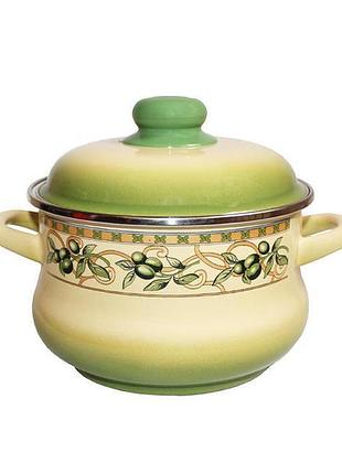 Каструля емальована metrot оливки 3,5л