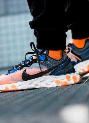 Кросівки nike undercover x react element 87 orange/black/blue