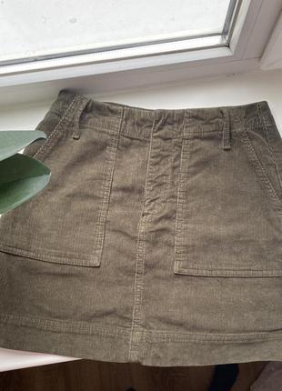 Bdg вельветовая юбка с накладными карманами1 фото