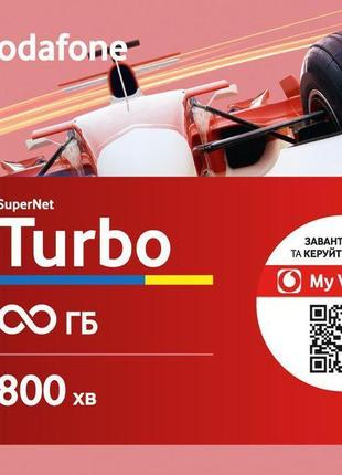 Стартовий пакет vodafone з тарифом supernet turbo (регіональний)