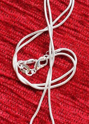 Цепочка серебряная "змейка"(40 см).