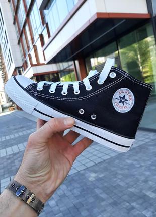 Текстильные кеды кроссовки чёрного цвета с надписью в стиле converse2 фото