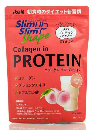 Протеїновий напій із колагеном зі смаком персика asahi slim up...