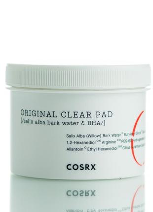 Очисні педи для обличчя з bha-кислотою cosrx original clear pad