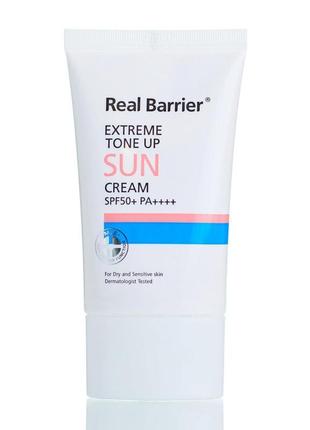 Сонцезахисний зволожувальний крем real barrier extreme tone up...