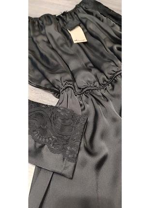 Guarapo итальялия платье шелковое черная с гипюром кружечное новогоднее праздничное вечернее трендовое модное