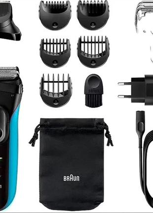 Бритва/тример braun series 3 3010s black-blue wet&amp; dry