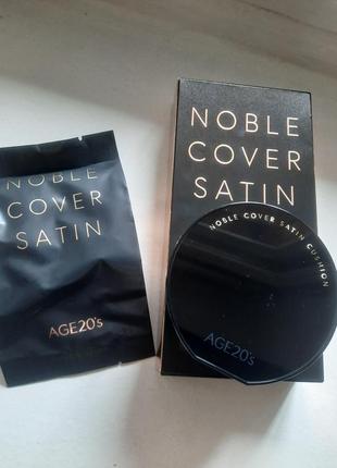 Тональний кушон для обличчя age 20's noble cover satin cushion spf 40/pa+++, 21 neutral ivory, 12 г (без змінного блоку)1 фото