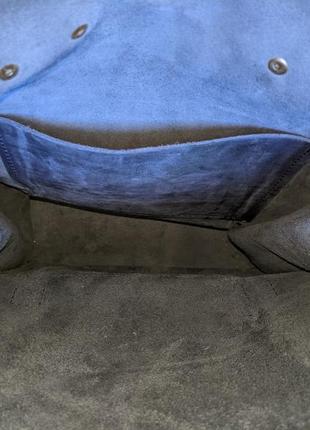 Bagllet кожаный рюкзак в темно-синем цвете navy blue4 фото