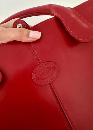 Tod's leather d bag tote red ladies6 фото