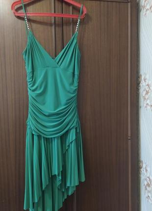 Красивое зеленое платье3 фото