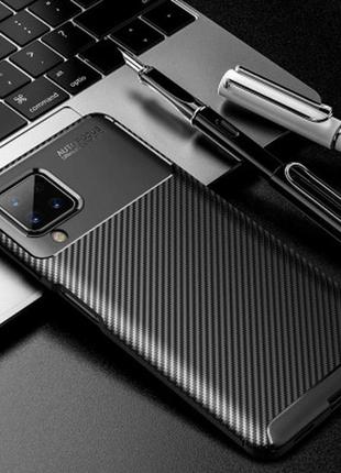 Захисний протиударний чохол карбон для samsung m12 чорний