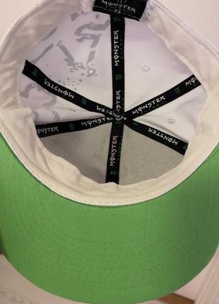 Реперка кепка- бейсболки белая с неоновым monster energy original4 фото