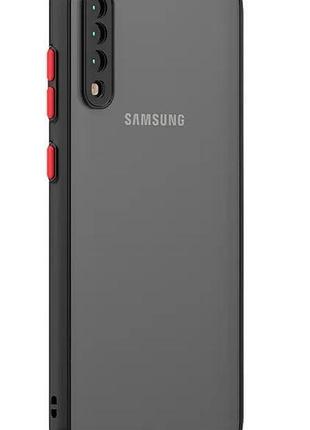 Матовий чохол із захистом для камери на samsung a50 чорний 2