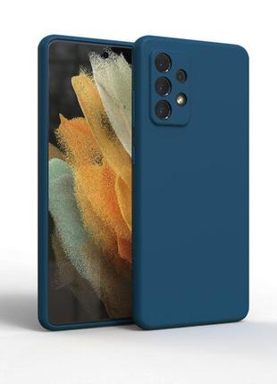 Силіконовий чохол на samsung a53 синій soft touch мікрофібра