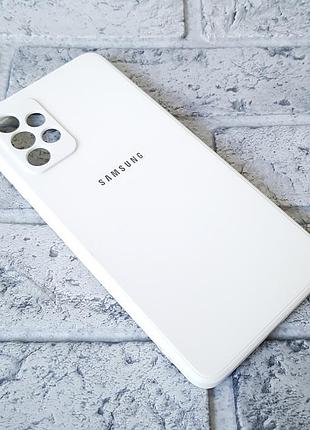 Силіконовий чохол на samsung a72 білий мікрофібра захист камери
