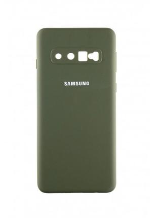 Силіконовий чохол на samsung galaxy s10 plus оливковий хакі