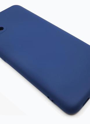 Силіконовий чохол софт тач із мікрофіброю для samsung a51 синій