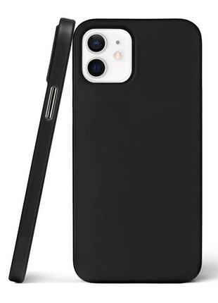 Матовий тонкий чохол на iphone 12 чорний
