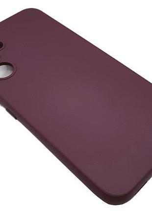 Матовий силіконовий чохол із мікрофіброю на samsung a24 бордов...