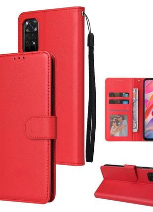 Чохол книжка магніт хлястик xiaomi redmi note 11 pro червоний ...