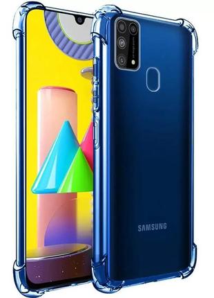 Протиударний прозорий силіконовий чохол на samsung m31 із захи...