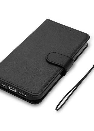 Чохол-книга магніт хлястик xiaomi redmi note 12 чорний прошита