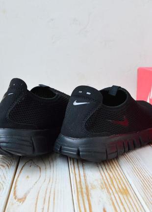 Nike free run 3.0 мокасины кеды мужские найк фри ран черные текстильные легкие весенние летние демисезонные демисезон низкие сетка9 фото