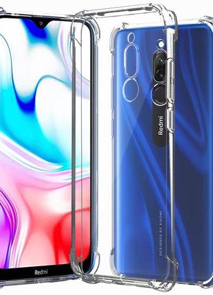 Протиударний прозорий силіконовий чохол на xiaomi redmi 8