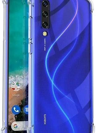 Протиударний силіконовий чохол на для xiaomi mi a3 прозорий за...
