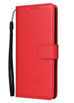 Чохол книжка магніт хлястик xiaomi redmi note 8 pro червоний п...