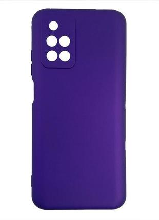Силіконовий чохол на xiaomi redmi 10 фіолетовий soft touch мік...
